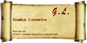 Gomba Levente névjegykártya